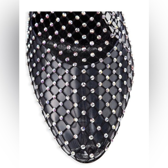 Saint Laurent Black Koller Rhinestone Mesh Boots Size 41 Excellent Condition - Picture 3 of 10